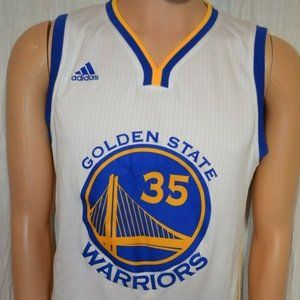 Mens Adidas Golden State Warriors Kevin Durant Basketball Jersey White Small S